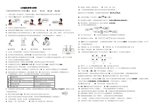 九年级化学学习评价