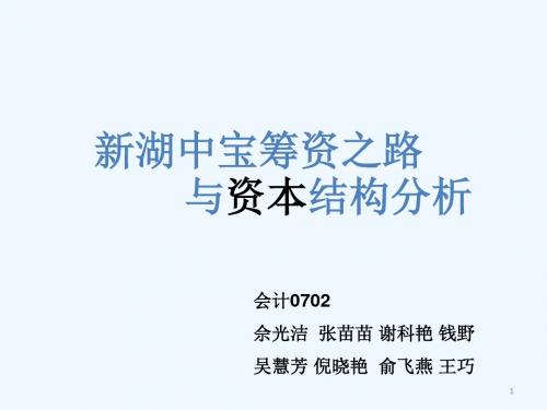 财务管理07级学生作品021新湖中宝筹资之路与资本结构分析