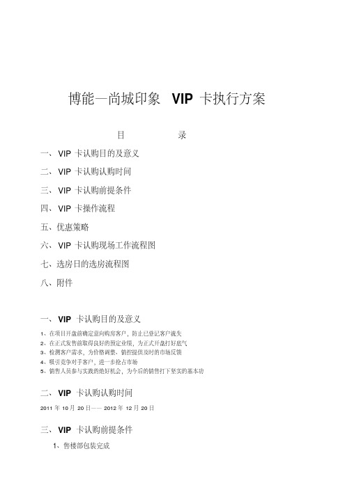 博能尚城印象VIP执行方案