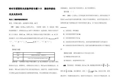 高三物理二轮复习 第1 专题突破篇  振动和波动 光及光的本性