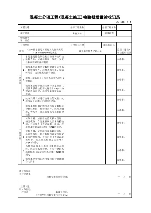 江苏省建设工程质监0190910六版表格文件GD6.4.1