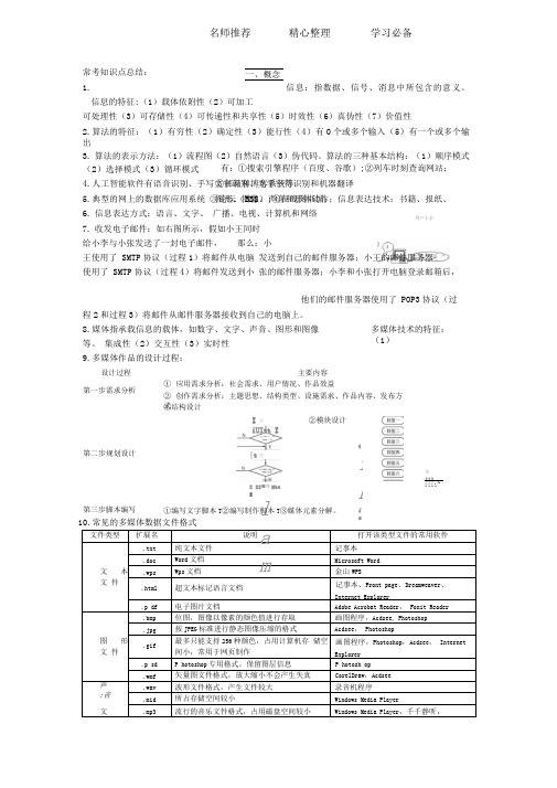 浙江信息技术学考选考知识点总结