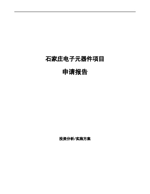 石家庄电子元器件项目申请报告