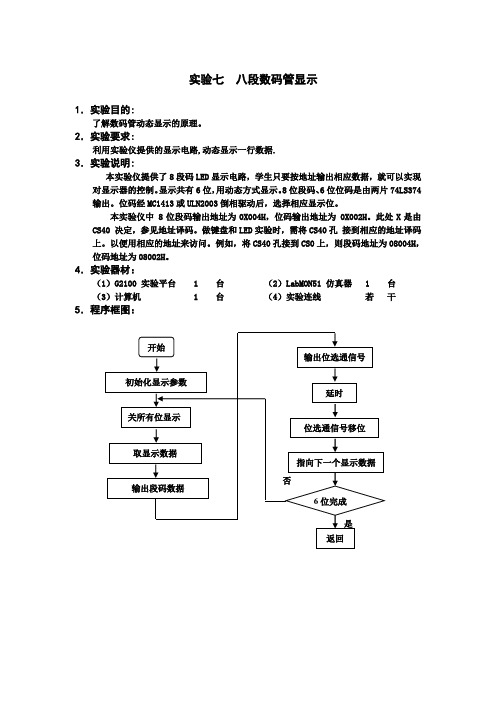 实验七  八段数码管显示