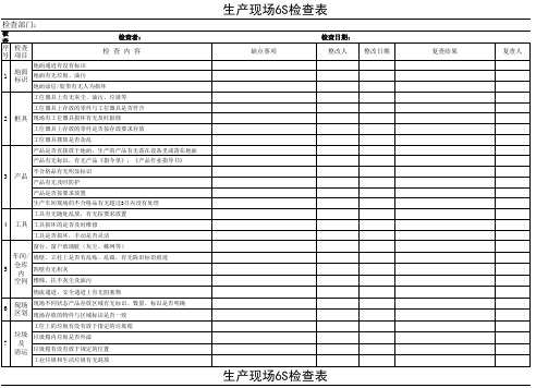 6S检查表