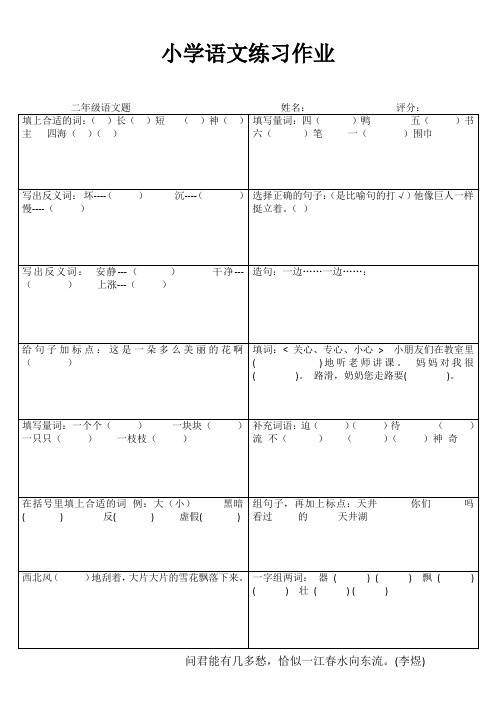小学二年级语文精题选做系列IV (19)