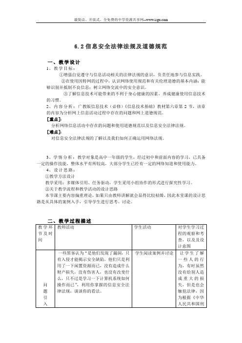 6.2信息安全法律法规及道德规范