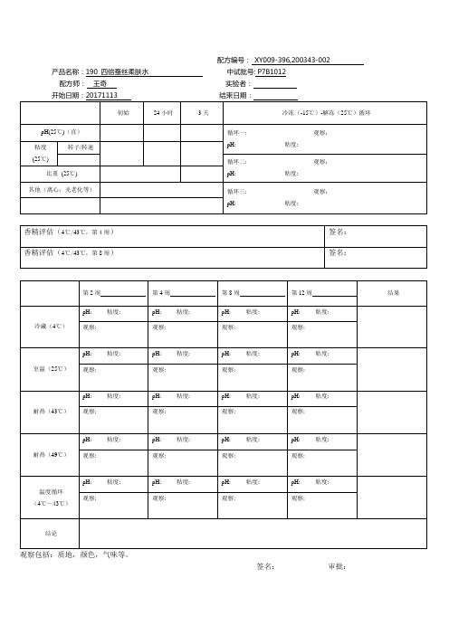 产品稳定性测试报告 标准版