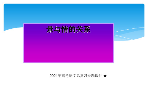 高考语文总复习专题课件★诗词鉴赏_景与情关系课件(46张PPT)