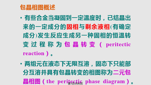 材料科学基础二元系相图及其合金凝固二元包晶相图PPT课件