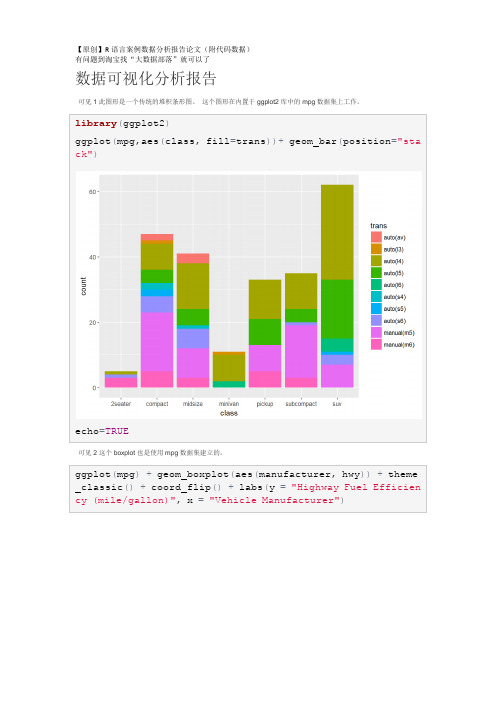 【原创】R语言数据可视化分析报告(附代码数据)