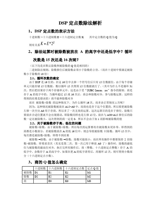 TMS320C54X DSP定点数除法解析