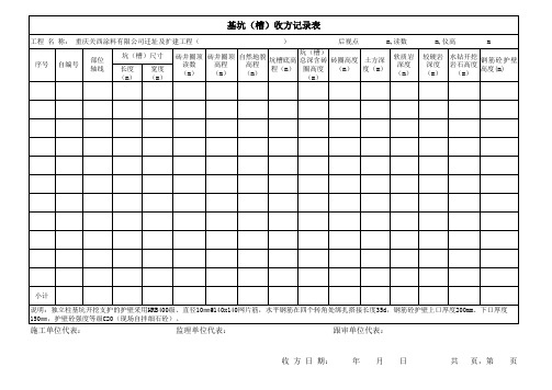 基坑收方表单(样表)