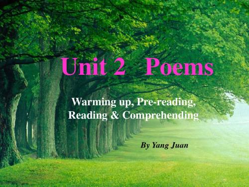 人教版英语选修六Unit 2 poems(Warming up, Pre-reading,Readi