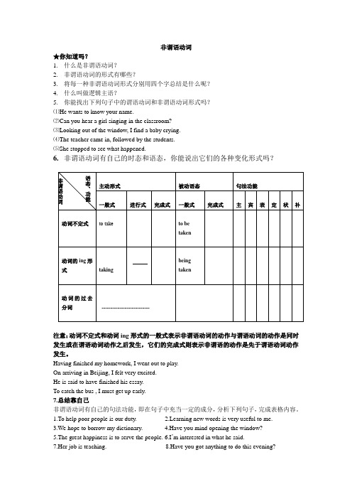 非谓语动词导学案