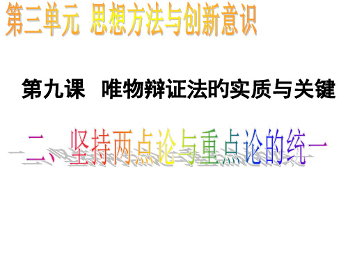 高二政治坚持两点论和重点论的统一省名师优质课赛课获奖课件市赛课一等奖课件