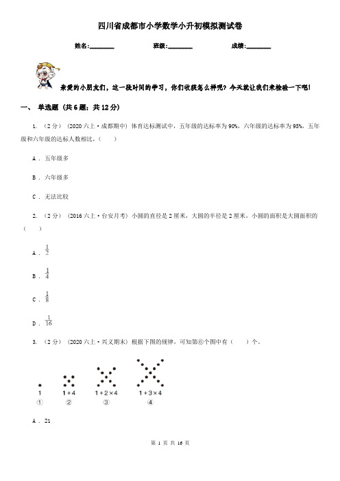 四川省成都市小学数学小升初模拟测试卷