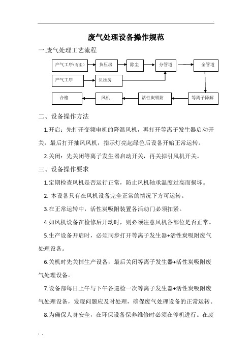 废气处理设备操作规范