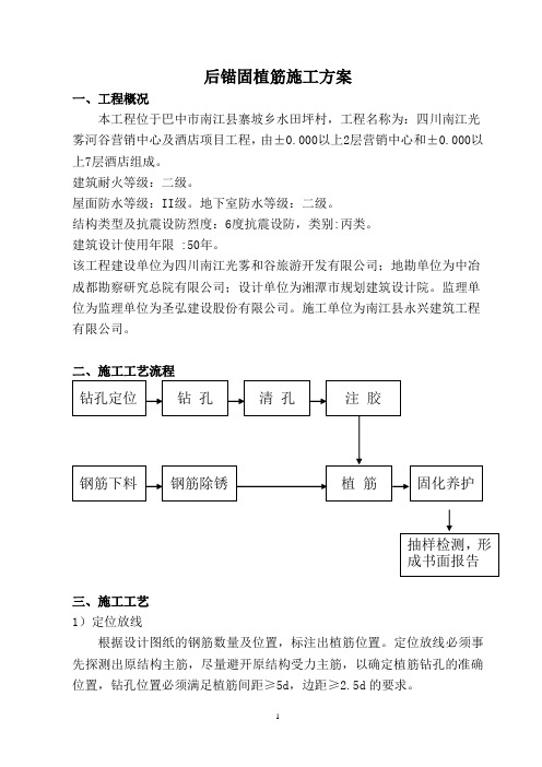 后锚固植筋施工方案