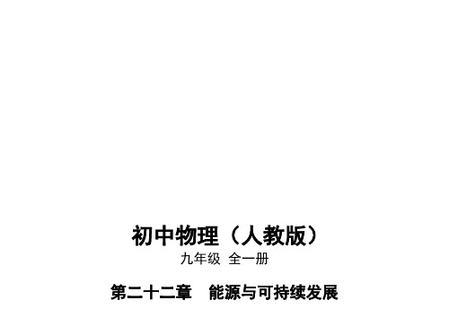 人教版物理九年级下册第22章22.4 能源与可持续发展