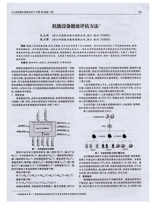 耗能设备能效评估方法