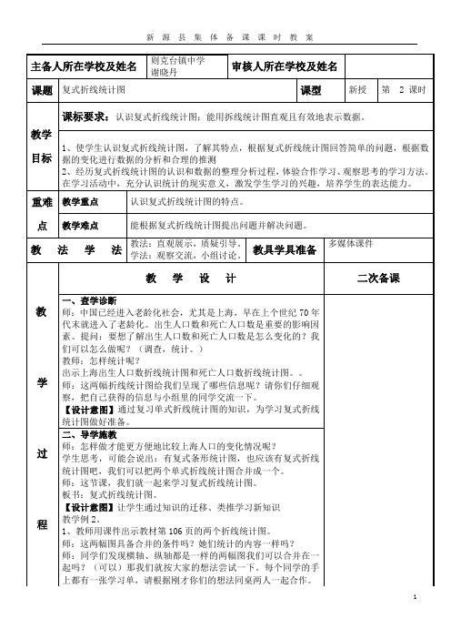 五年级数学下拆线统计图第二课时