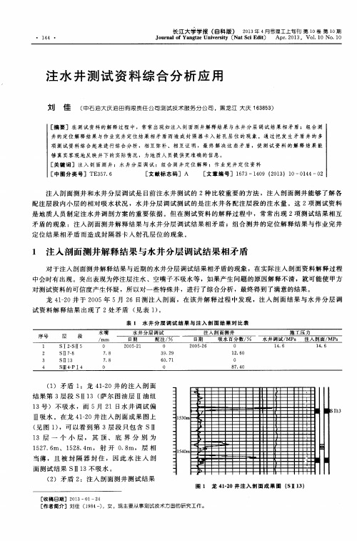 注水井测试资料综合分析应用