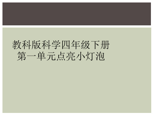 教科版科学四年级下册第一单元点亮小灯泡