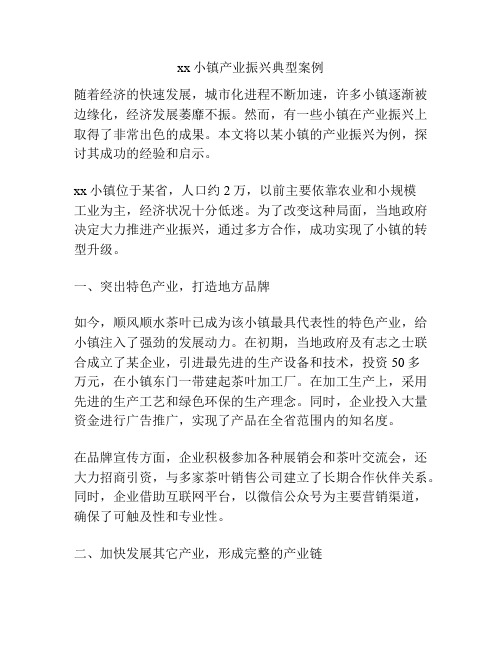 xx小镇产业振兴典型案例