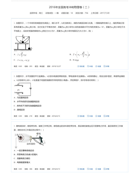 2016年全国高考冲刺物理卷(二)