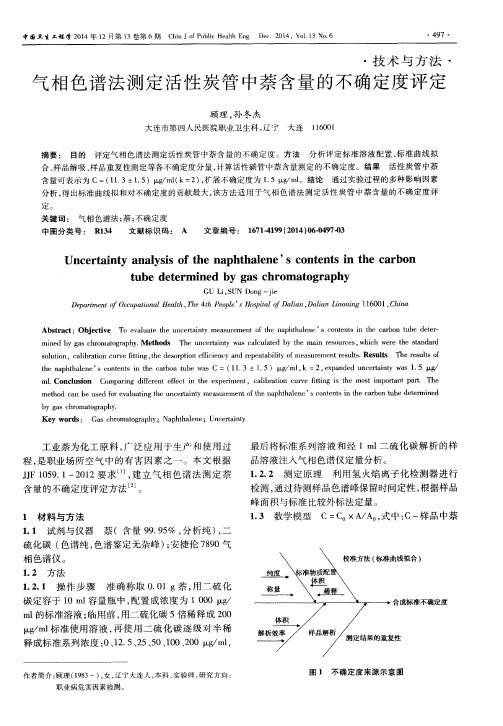 气相色谱法测定活性炭管中萘含量的不确定度评定