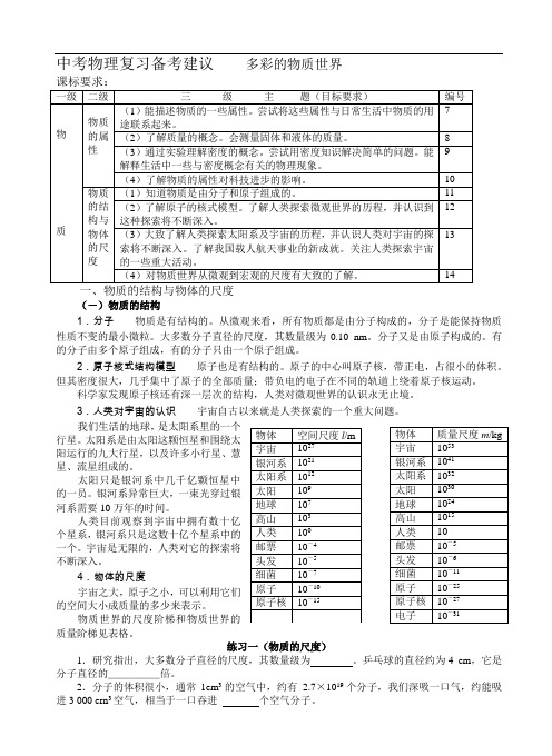 物理第十一章《多彩的物质世界》复习教案(人教版九年级) (1)