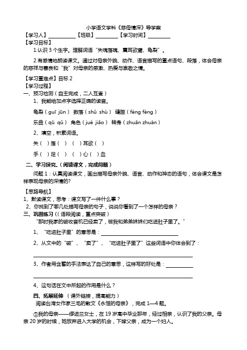 《18慈母情深》导学案