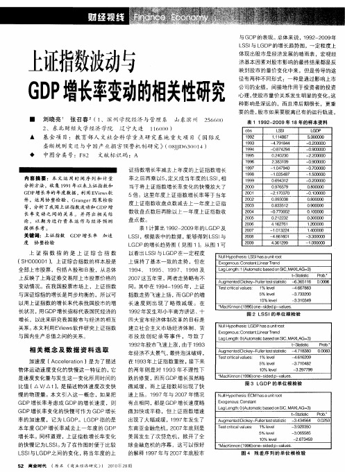 上证指数波动与GDP增长率变动的相关性研究