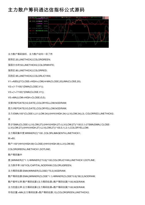 主力散户筹码通达信指标公式源码