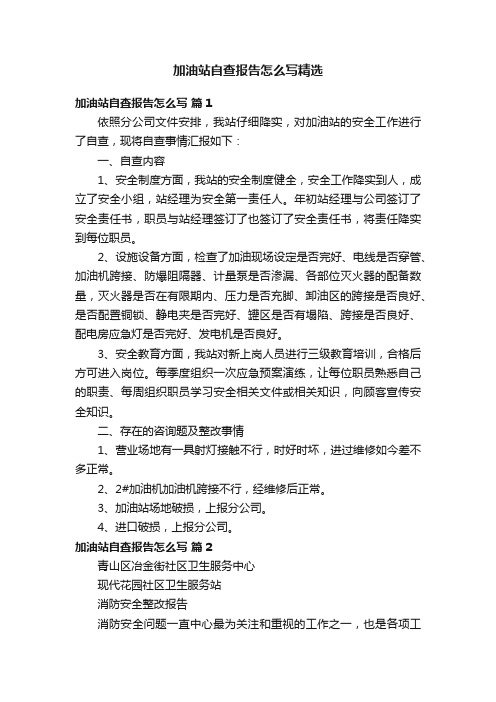 加油站自查报告怎么写精选