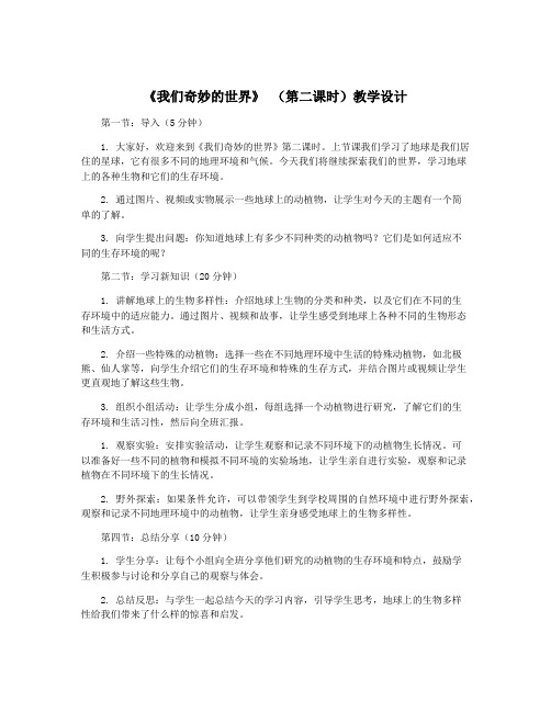 《我们奇妙的世界》 (第二课时)教学设计