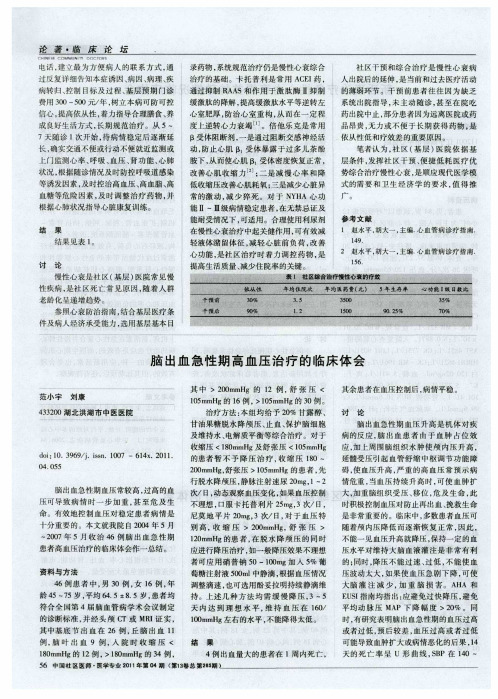 脑出血急性期高血压治疗的临床体会