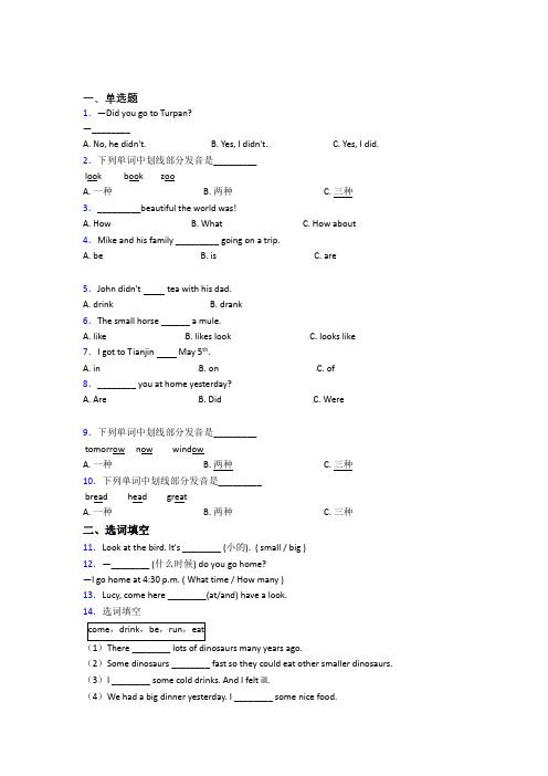 【标准卷】新疆昌吉州市小升初英语基础练习(答案解析)