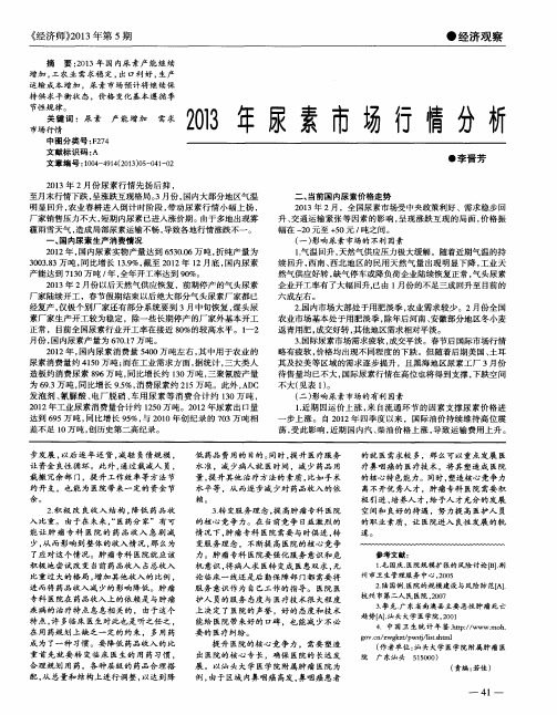 2013年尿素市场行情分析