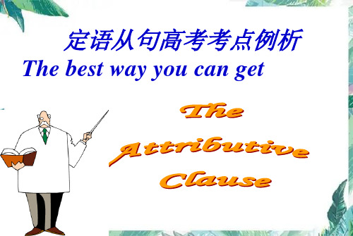 高考英语专题复习 定语从句 考点例析优质课件(47张PPT)
