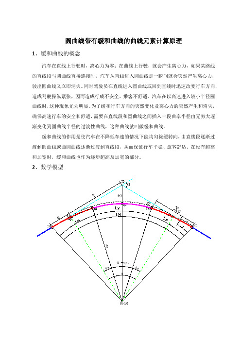 圆曲线带有缓和曲线的曲线元素计算原理