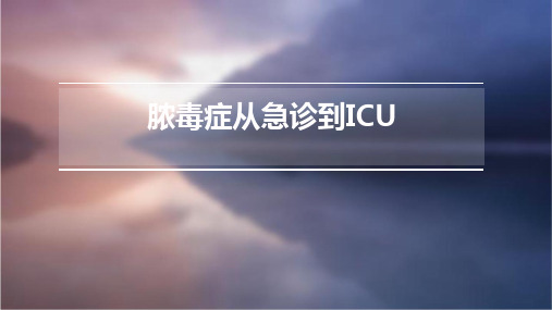 脓毒症从急诊到icu