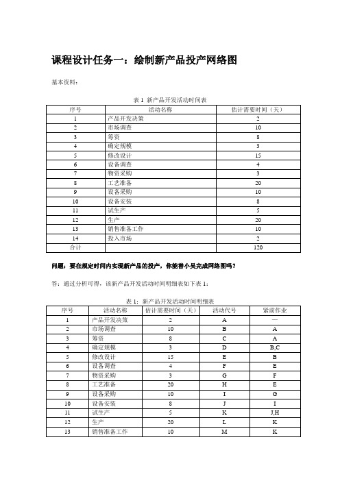 生产运作管理课程设计心得【模版】