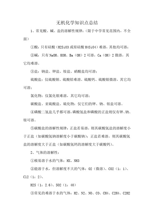 无机化学知识点总结