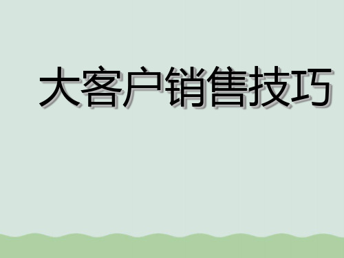 大客户销售技巧与策略(PDF92页)