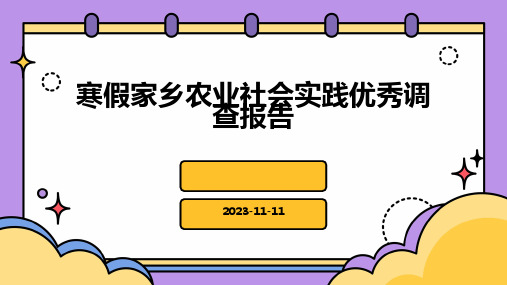 寒假家乡农业社会实践优秀调查报告