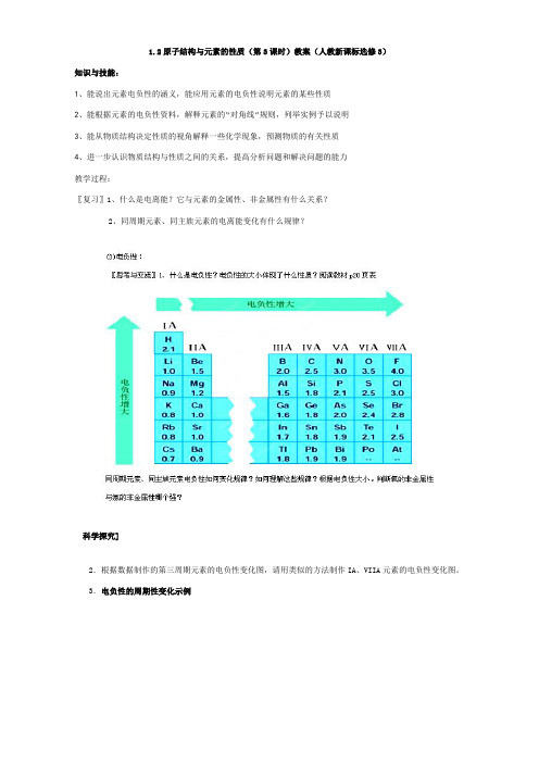 2016-2017学年人教版高中化学选修三 1.2 原子结构与元素的性质第3课时(教案2)