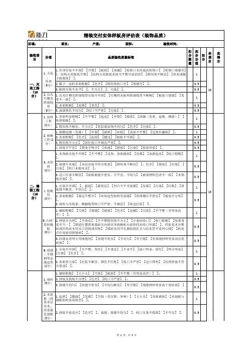 精装交付实体样板验收评估表(1)