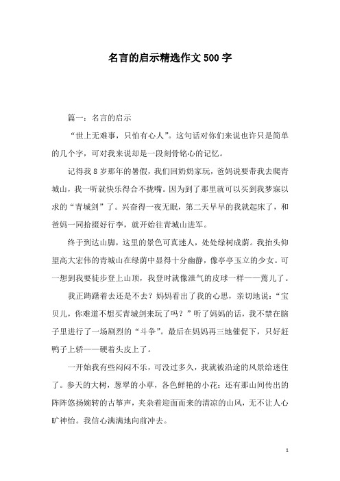 名言的启示精选作文500字